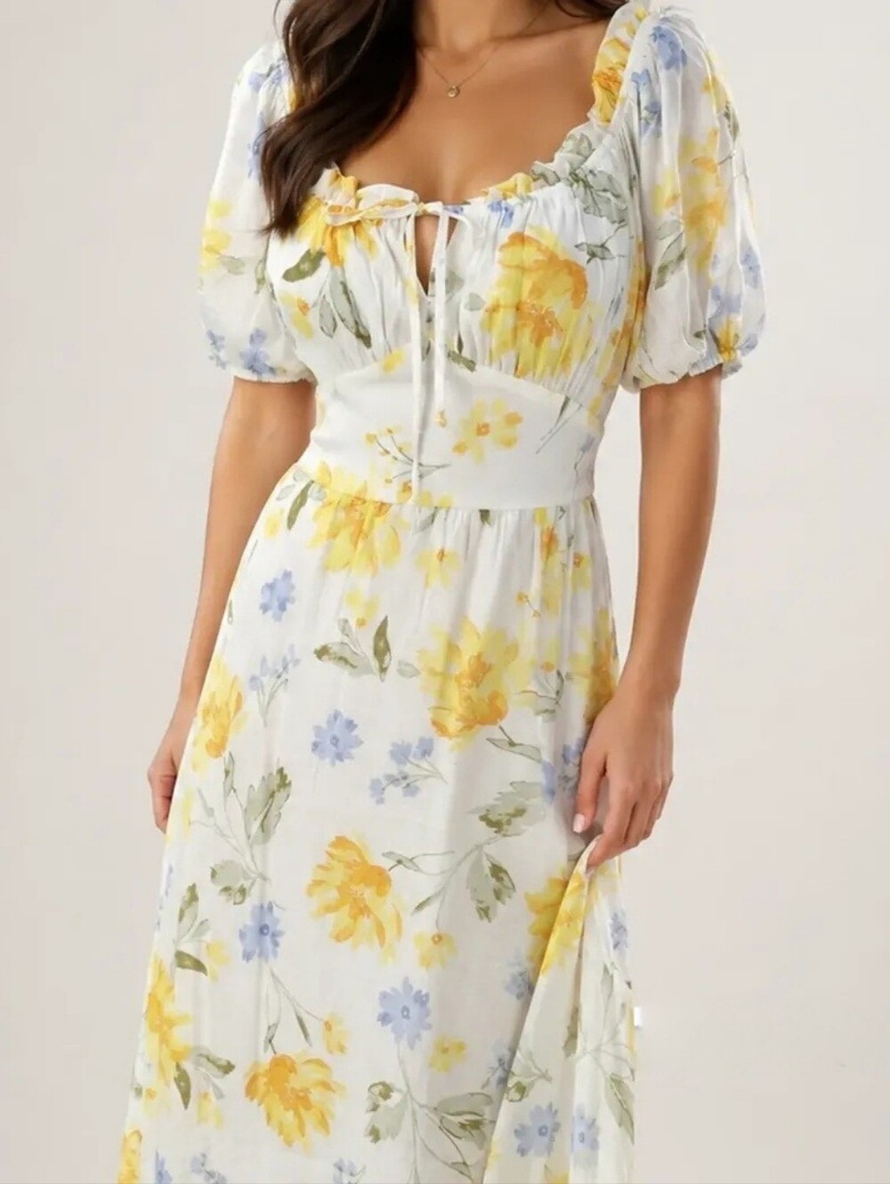 White Floral Women's Dress